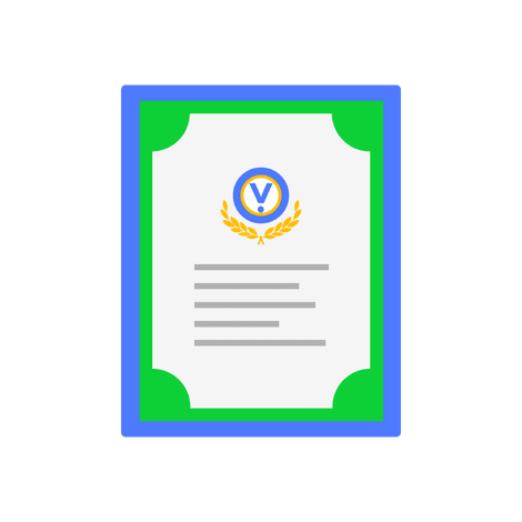 Illustration of an official degree certificate or diploma with the Valar logo and seal, bordered in green and blue, representing the accredited MBA and Executive MBA degrees offered by the institution.
